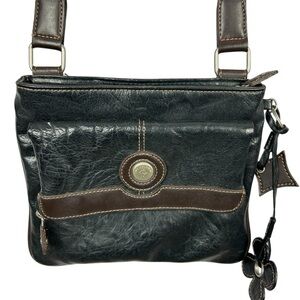Mouflon Canada Leather Crossbody Bag Black Brown